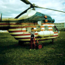 Przy helikopterze na Lotnisku Babice